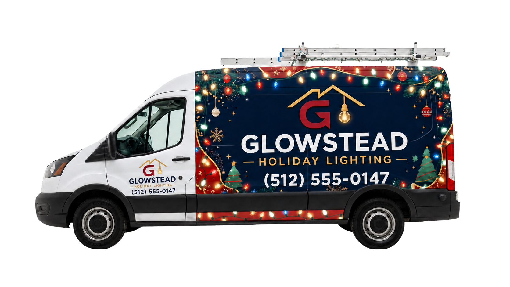 Glowstead Holiday Lighting service van